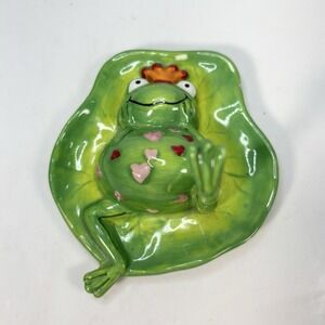 Ganz Ring Holder Pink Red Heart Valentines 4x4" So Many Frogs So Few Princes!‎